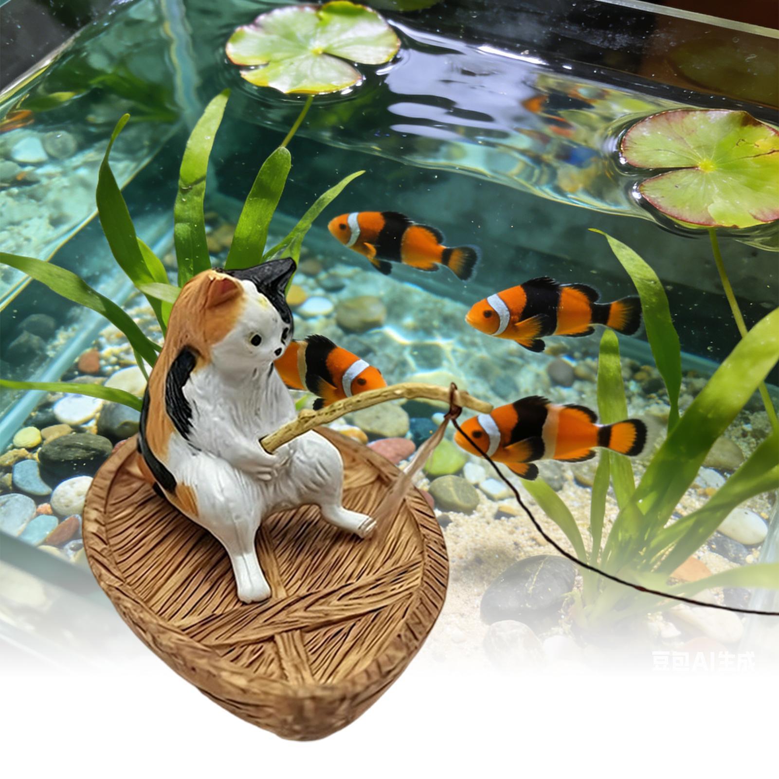 Aquarium Fish Names - Fish Tank Decor Kitten Fishing Floating