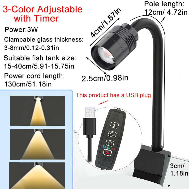 Aquarium Fish Colorful - USB 3W South American Aquarium Spotlight