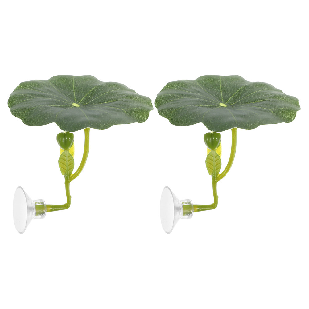 Aquarium Fish Hiding Spot - 2Pcs Premium Simulation Lotus Leaf Betta