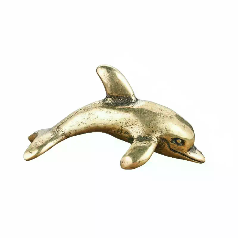Brass Dolphin Figurine Vintage - Aquarium Fish Dolphin ulasan dan harga