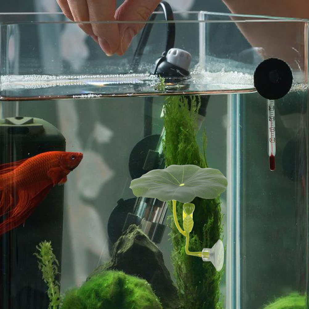 2Pcs Premium Simulation Lotus  - Aquarium Fish Hiding Spot ulasan dan harga