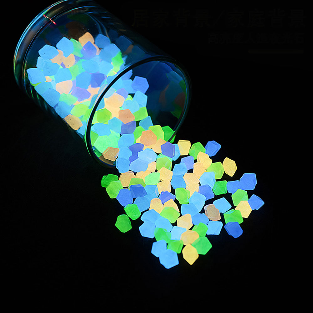 100pcs 14*11mm Dark Pebbles Pe - Aquarium Fish That Glow In The Dark ulasan dan harga