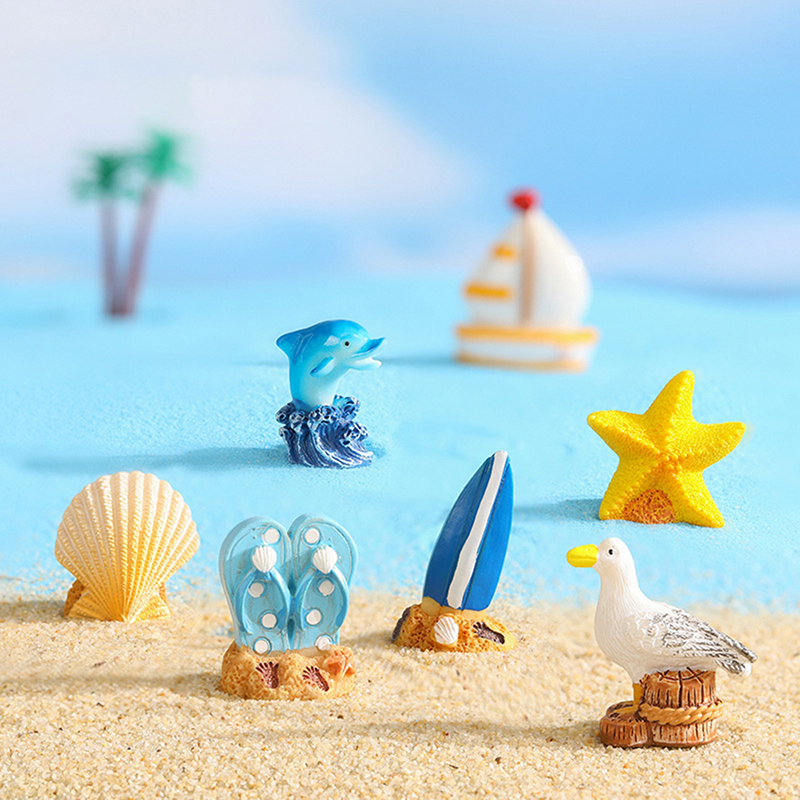 Cartoon Surfboard Seashells Se - Aquarium Fish Dolphin ulasan dan harga