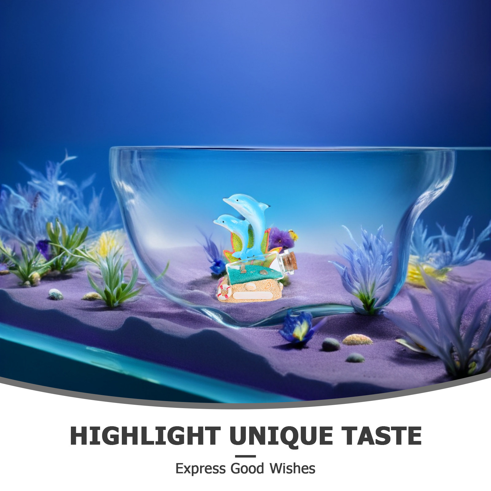 Dolphin Sculpture Drift Bottle - Aquarium Fish Dolphin ulasan dan harga