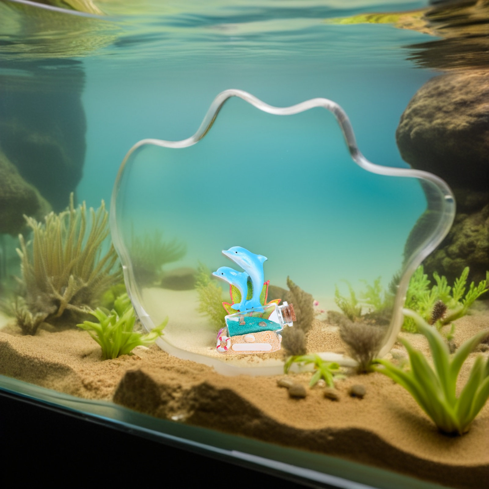 Dolphin Resin Sculpture Drift  - Aquarium Fish Dolphin ulasan dan harga