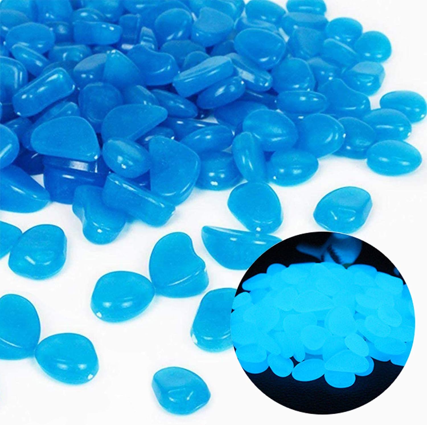 Fish Tank Rocks Glow Blue Pebb - Aquarium Fish Bowl ulasan dan harga