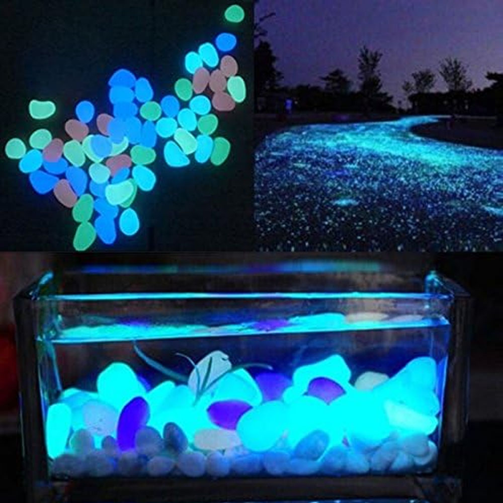 Fish Tank Rocks Glow Blue Pebb - Aquarium Fish Bowl ulasan dan harga