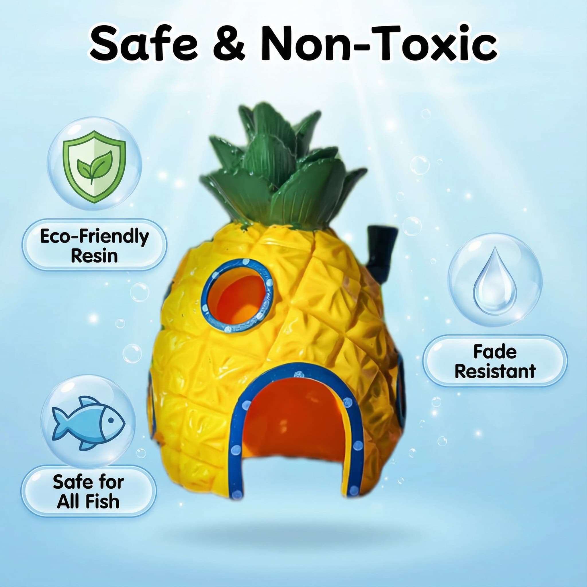 Pineapple House Aquarium Decor - Aquarium Fish Hideout ulasan dan harga