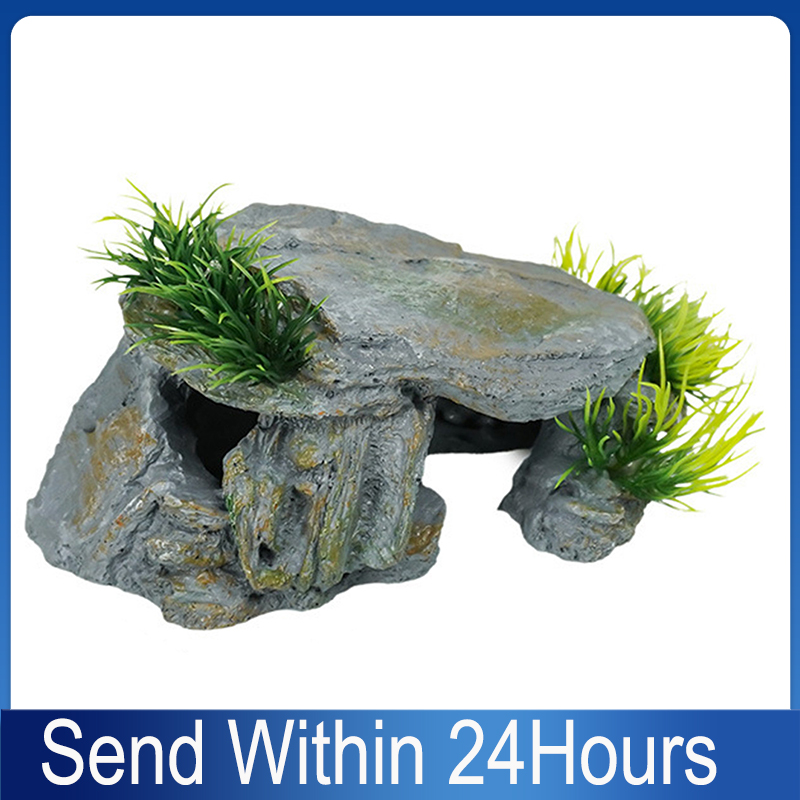 Reptile Rock Hide Cave Natural - Aquarium Fish Hideout ulasan dan harga