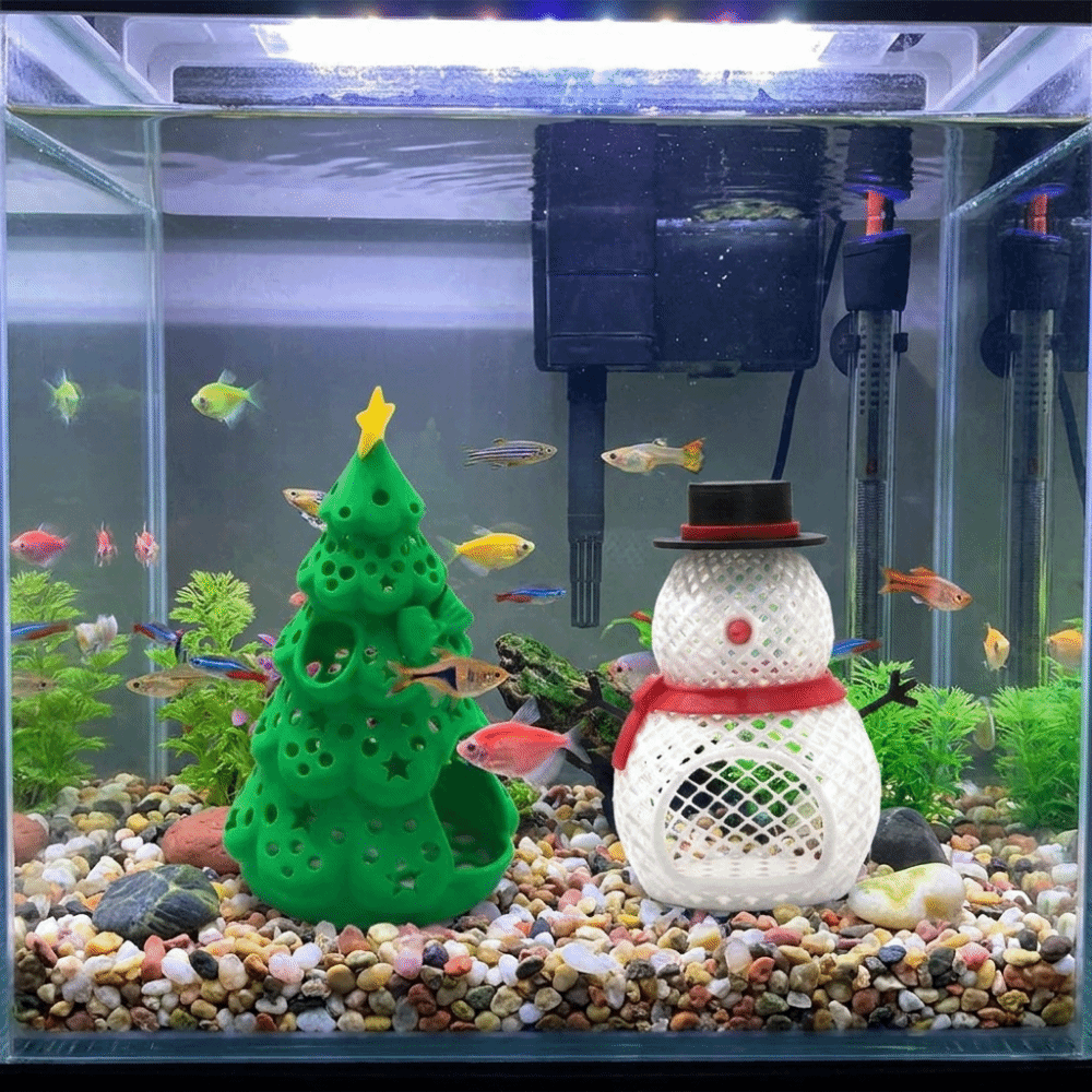 3D Printed Christmas Aquarium  - Aquarium Fish Hiding Spot ulasan dan harga